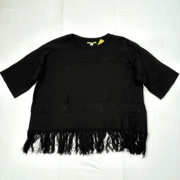 Gianni Bini Black Malcolm Fringe Sweater Stardust NEW - Picture 1 of 7